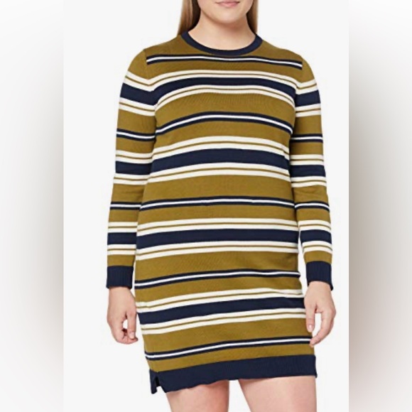 People Tree Dionne Organic Cotton Striped Long Sleeve Sweater Dress Size 10 - Picture 2 of 9